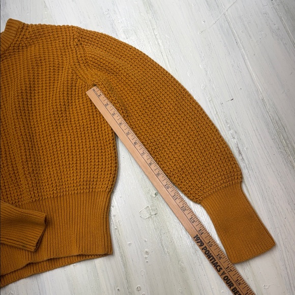 French Connection Luna Mozart Amber Waffle Knit 100% Cotton Sweater Sz M - Picture 7 of 16